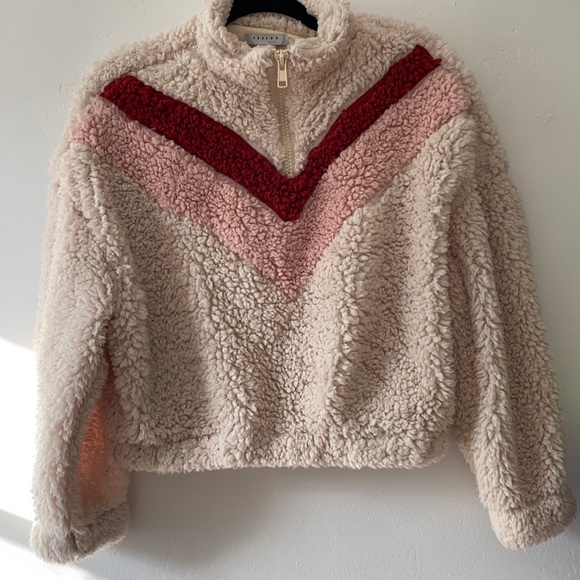 Long Sleeve Lapel Zip Up Faux Shearling Shaggy Sweater - Picture 6 of 8